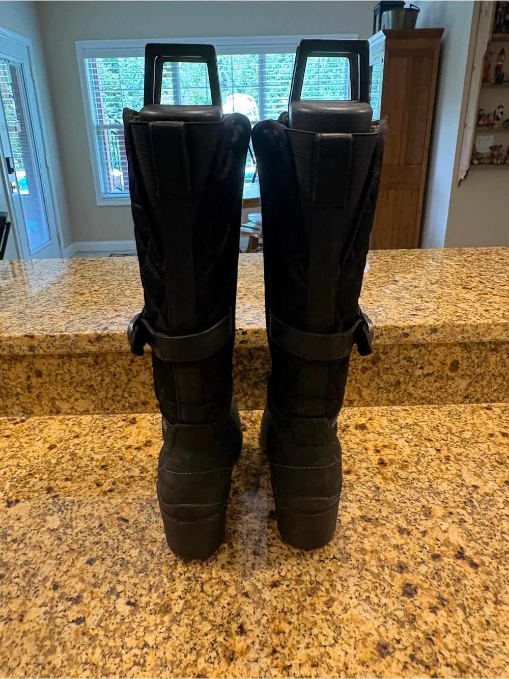 Merrell Chateau Quilted Tall Winter Boots 8.5 Water Resistant Black Leather EUC - Picture 3 of 11
